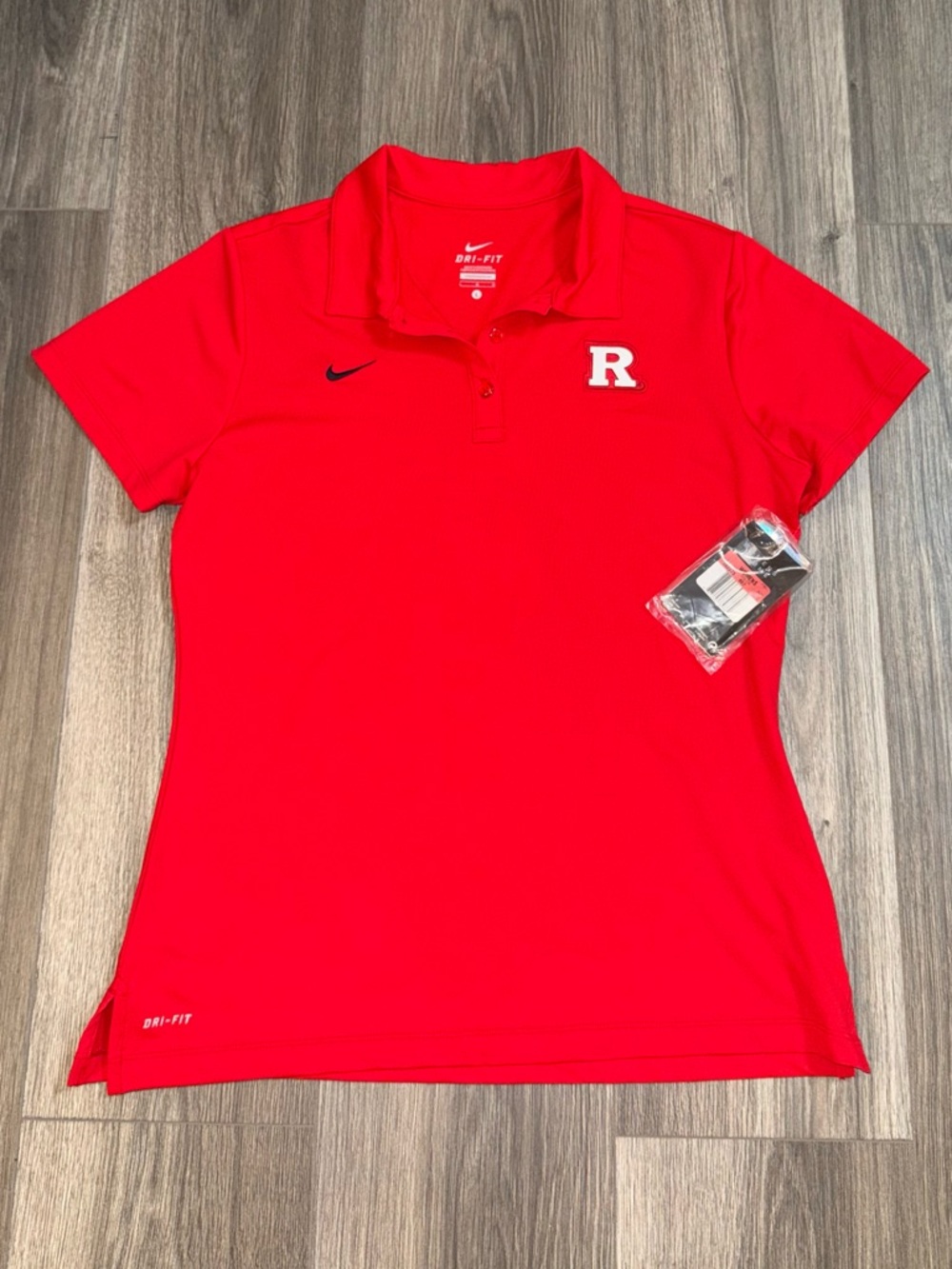Nike Rutgers Dri Fit Red Polo Size Large College Sports Golf University